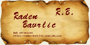 Raden Bavrlić vizit kartica